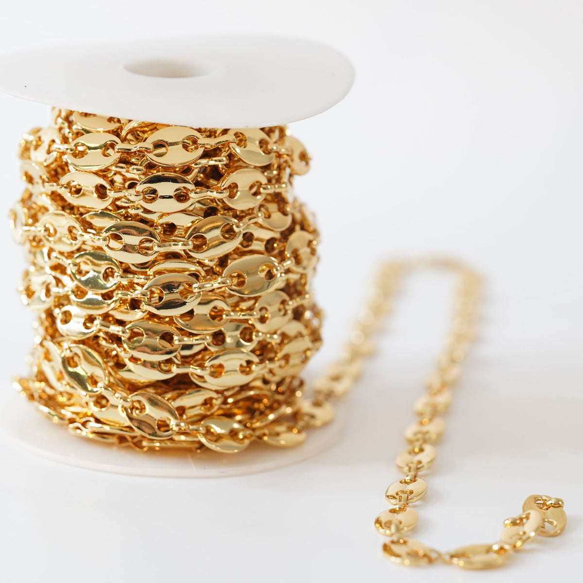 18K Gold Filled Oval Oval Chain 8 mm, 3.28 ft for Jewelry Making