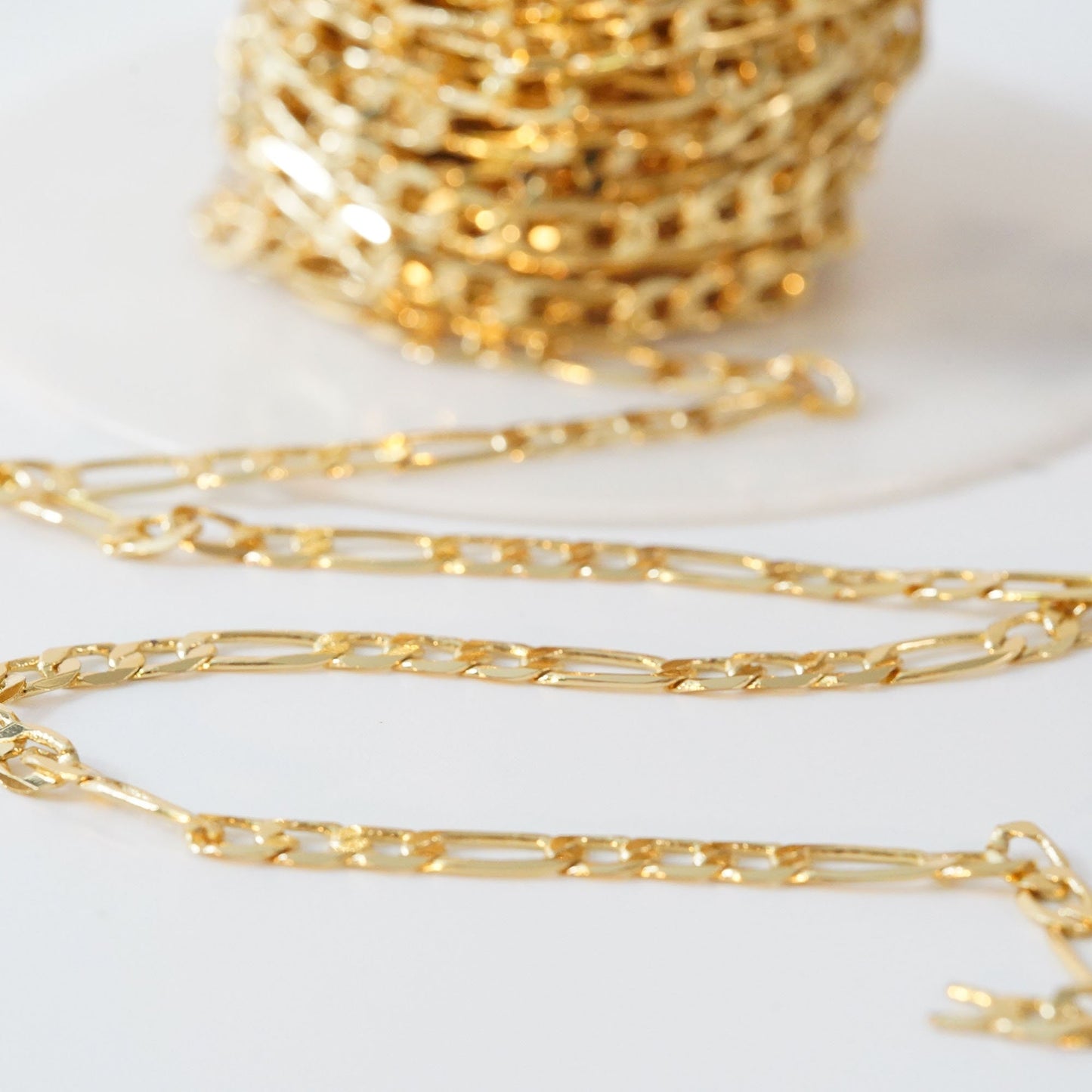 Gold Oval Chain,18K Gold Filled Rectangle Chain for Necklace Bracelet DIY Jewelry Making Supply 4.5mm