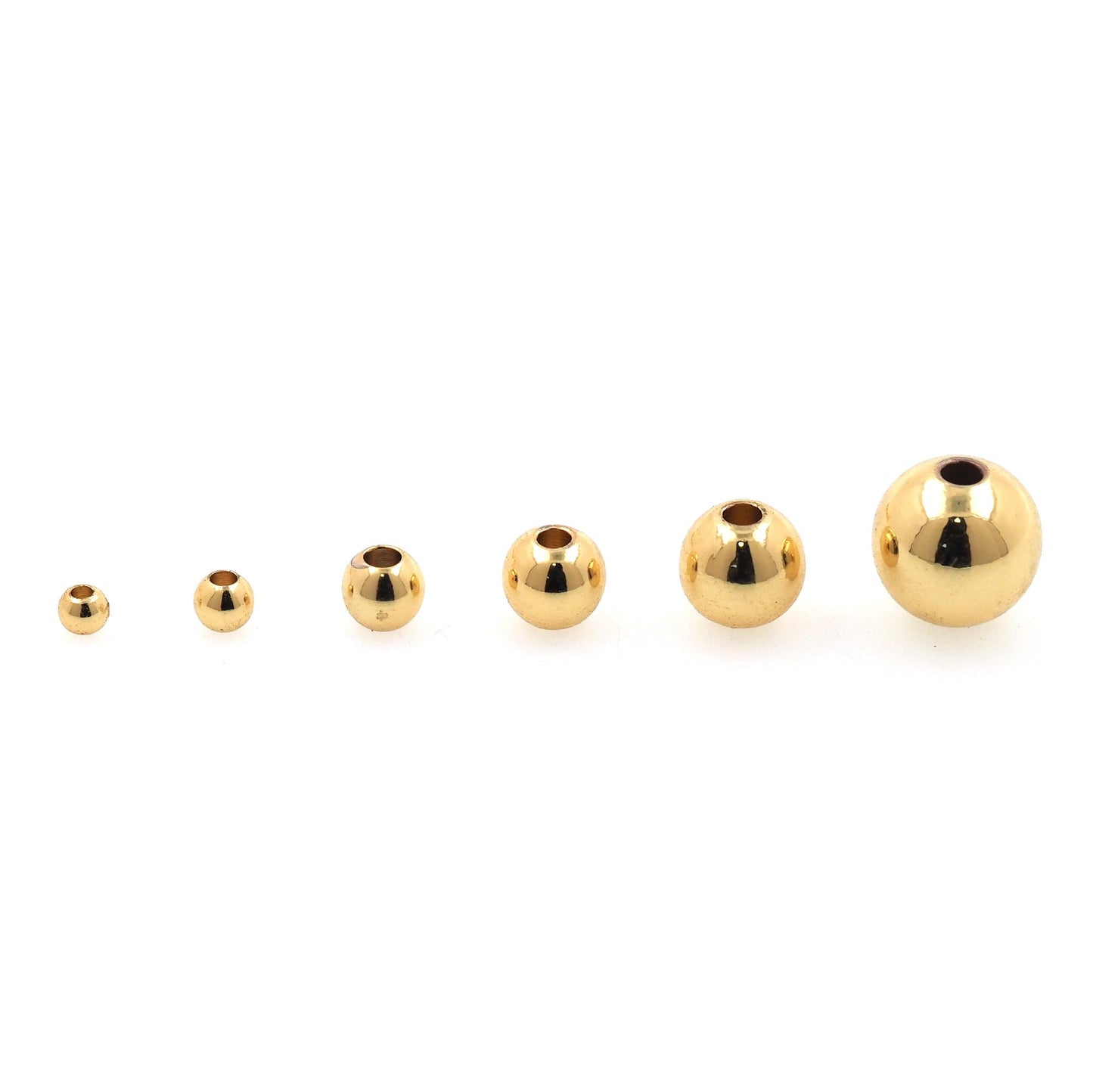 100pcs Gold Spacer Beads Charms,18K Gold Round Beads Bracelet Necklace for DIY Jewelry Making Supply