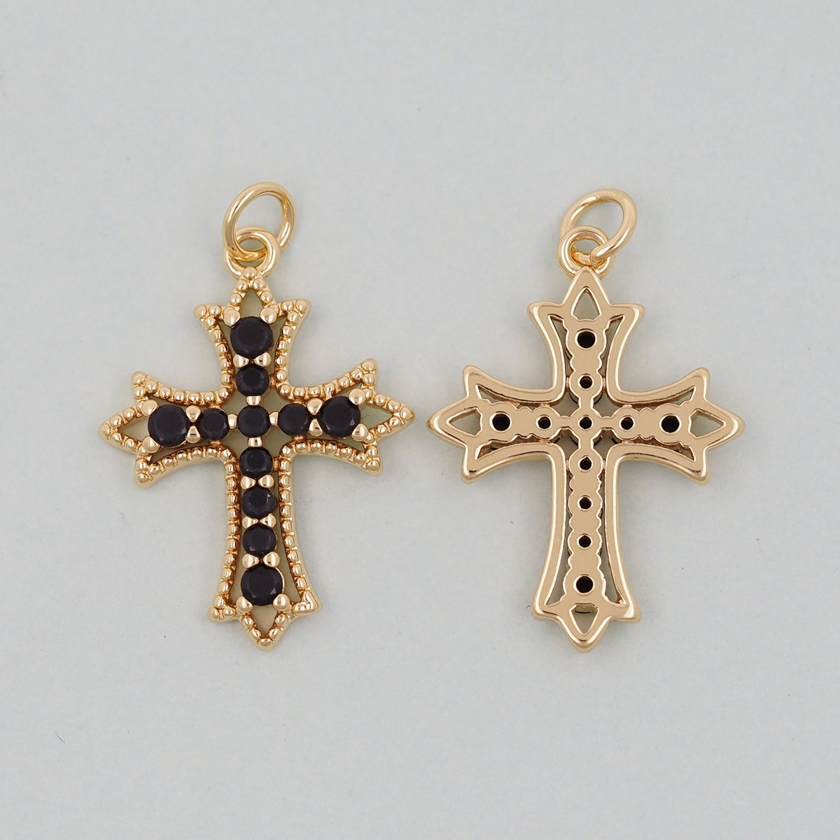 18K Gold Filled Cross Charm Pendant for Jewelry Making