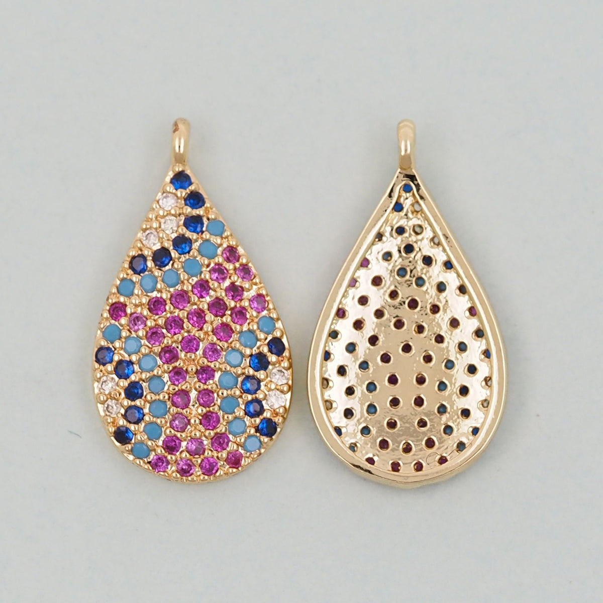 Gold Teardrop Charms,18K Gold Filled Teardrop Pendant,Teardrop Charm Bracelet Necklace for DIY Jewelry Making Supply