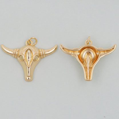 Gold Cow Charms,18K Gold Filled Cow Pendant,Cow Charm Bracelet Necklace for DIY Jewelry Making Supply