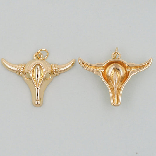 Gold Cow Charms,18K Gold Filled Cow Pendant,Cow Charm Bracelet Necklace for DIY Jewelry Making Supply