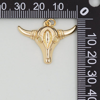 Gold Cow Charms,18K Gold Filled Cow Pendant,Cow Charm Bracelet Necklace for DIY Jewelry Making Supply