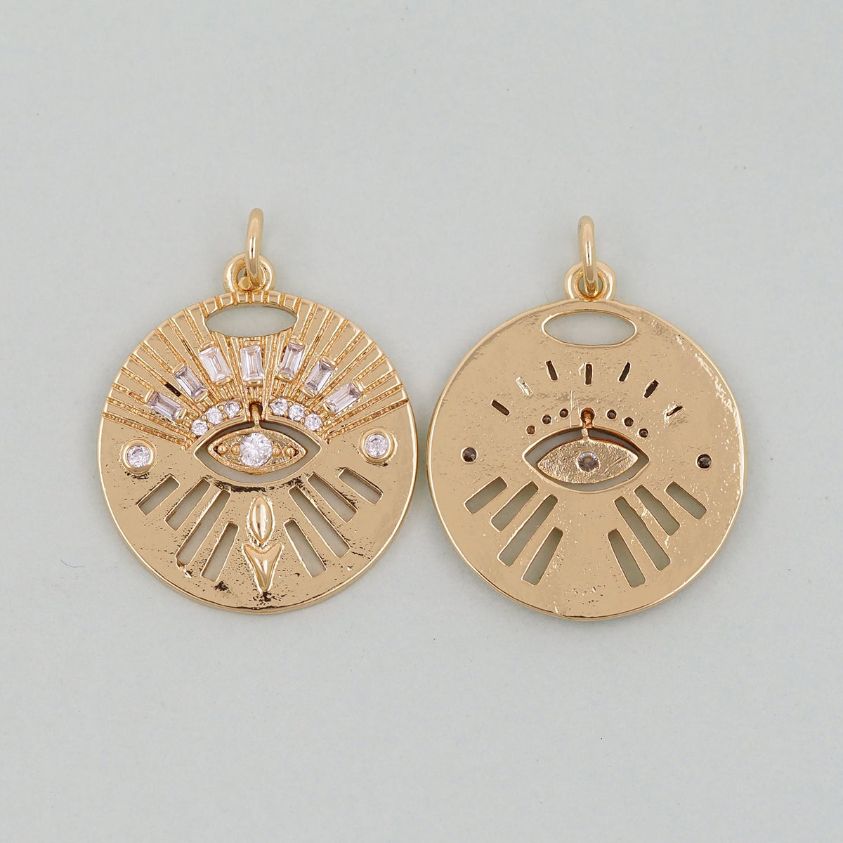 Gold Evil Eye Charms,18K Gold Filled Evil Eye Pendant,Evil Eye Charm Bracelet Necklace for DIY Jewelry Making Supply