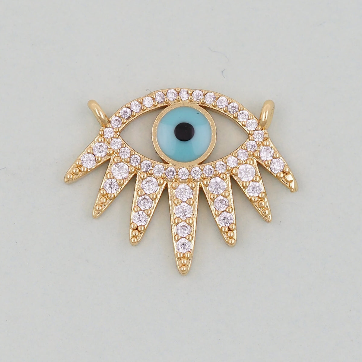 18K Gold Filled Evil Eye Pendant,Evil Eye Charm Bracelet Necklace for DIY Jewelry Making Supply
