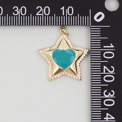 18K Gold Filled Star Pendant,Star Charm Bracelet Necklace for DIY Jewelry Making Supply