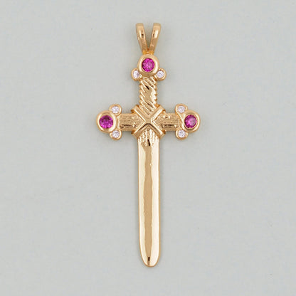 Gold Sword Charms,18K Gold Filled Sword Pendant,Sword Charm Bracelet Necklace for DIY Jewelry Making Supply