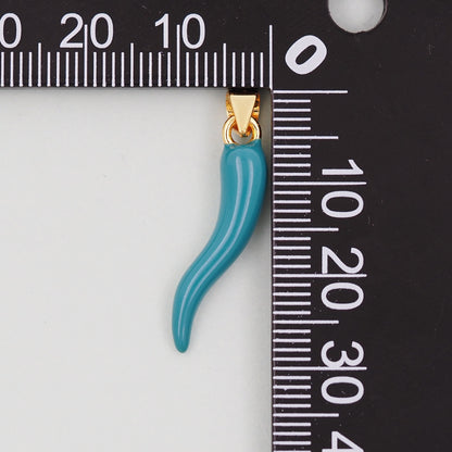 18K Gold Filled Italian Horn Pendant,Italian Horn Charm Bracelet Necklace for DIY Jewelry Making Supply