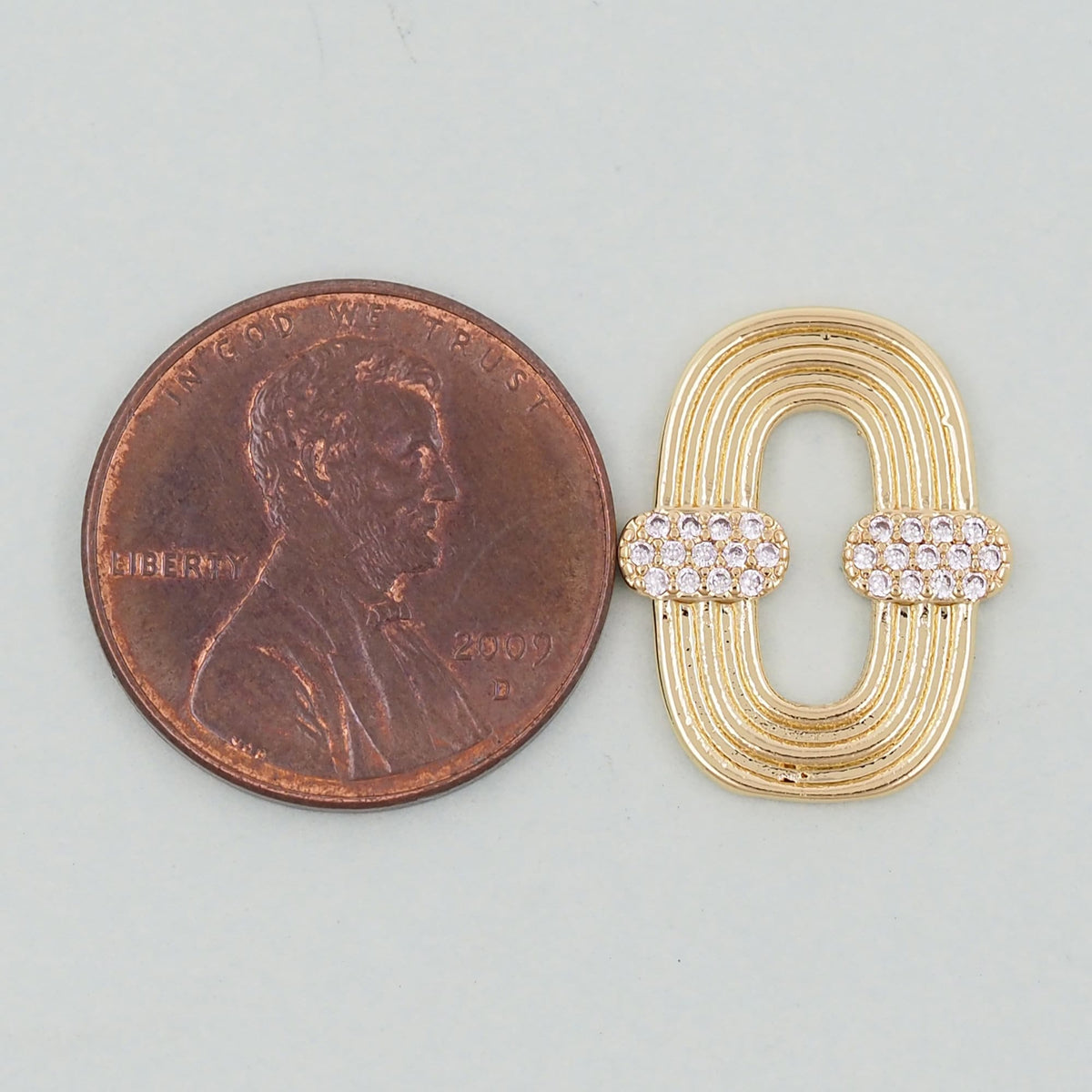 18K Gold Filled Oval Pendant,Oval Charm Bracelet Necklace for DIY Jewelry Making Supply