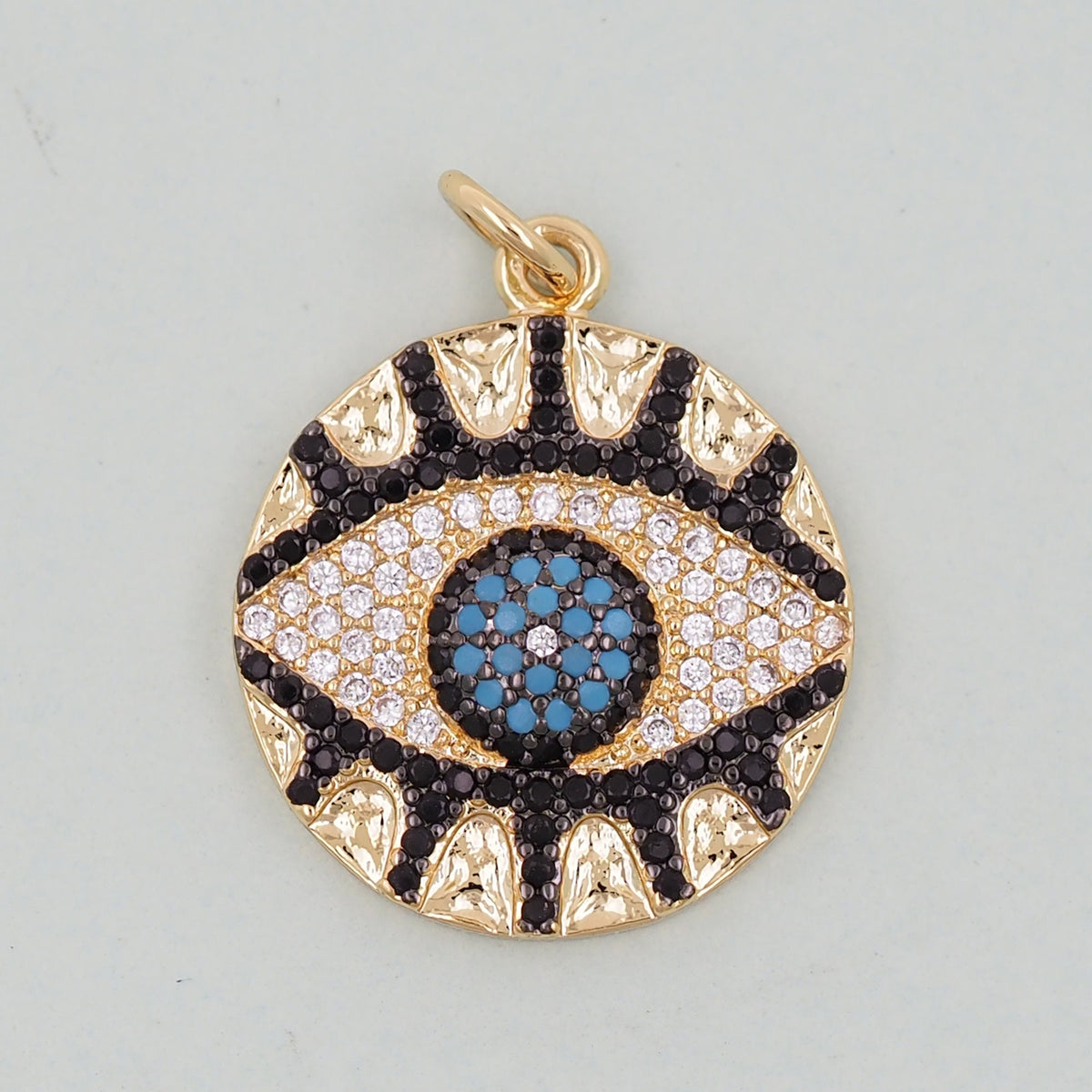 Gold Evil Eye Charms,18K Gold Filled Evil Eye Pendant,Evil Eye Charm Bracelet Necklace for DIY Jewelry Making Supply