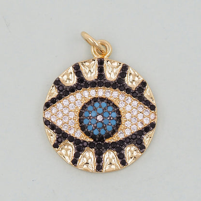 Gold Evil Eye Charms,18K Gold Filled Evil Eye Pendant,Evil Eye Charm Bracelet Necklace for DIY Jewelry Making Supply