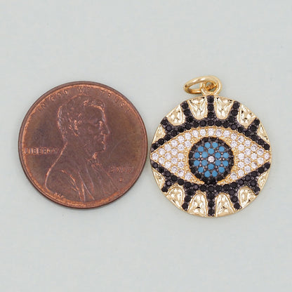 Gold Evil Eye Charms,18K Gold Filled Evil Eye Pendant,Evil Eye Charm Bracelet Necklace for DIY Jewelry Making Supply