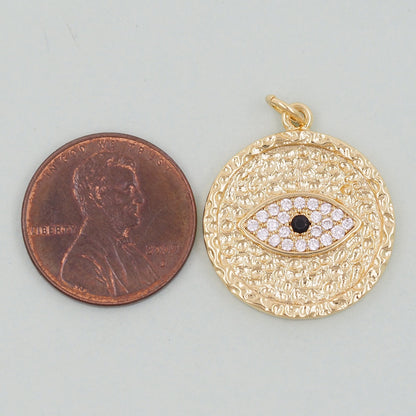 Gold Evil Eye Charms,18K Gold Filled Evil Eye Pendant,Evil Eye Charm Bracelet Necklace for DIY Jewelry Making Supply