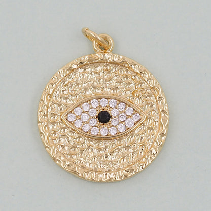 Gold Evil Eye Charms,18K Gold Filled Evil Eye Pendant,Evil Eye Charm Bracelet Necklace for DIY Jewelry Making Supply