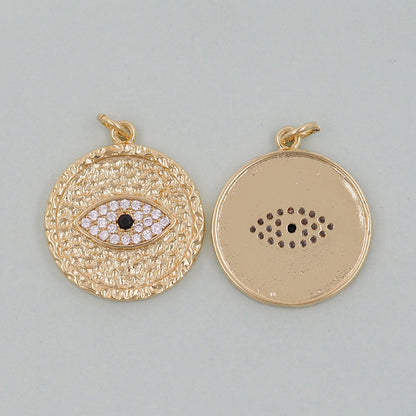 Gold Evil Eye Charms,18K Gold Filled Evil Eye Pendant,Evil Eye Charm Bracelet Necklace for DIY Jewelry Making Supply