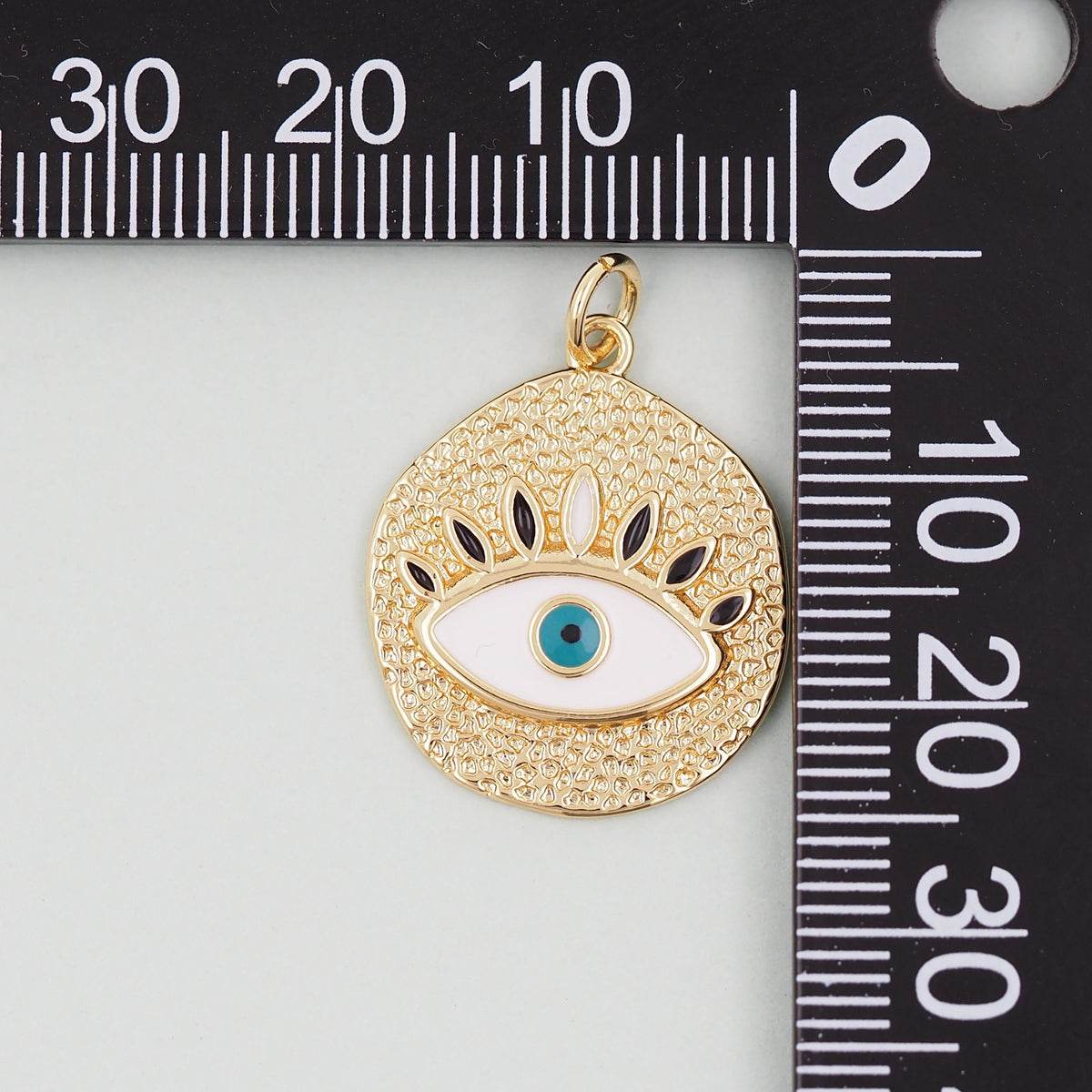 18K Gold Filled Evil Eye Charm Pendant for Jewelry Making