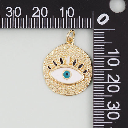 18K Gold Filled Evil Eye Charm Pendant for Jewelry Making