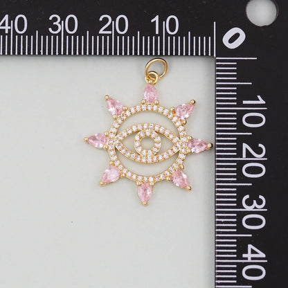 18K Gold Filled Evil Eye Charm Pendant for Jewelry Making