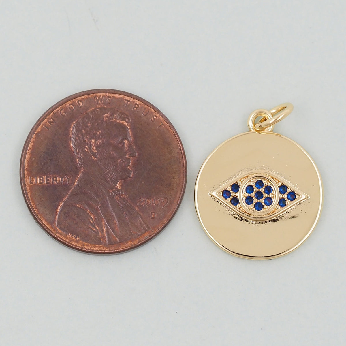 18K Gold Filled Evil Eye Pendant,Evil Eye Charm Bracelet Necklace for DIY Jewelry Making Supply