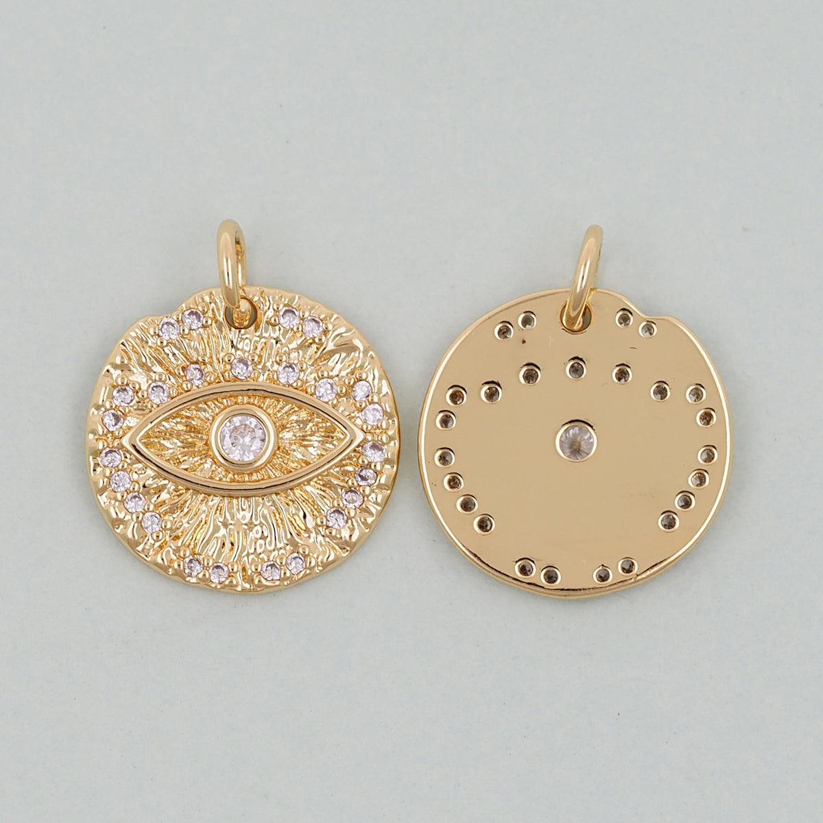 18K Gold Filled Evil Eye Charm Pendant for Jewelry Making