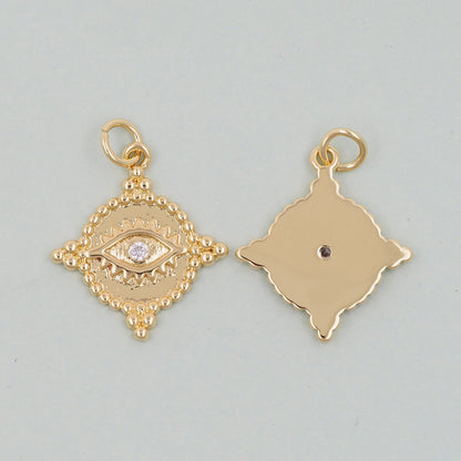 Gold Evil Eye Charms,18K Gold Filled Evil Eye Pendant,Evil Eye Charm Bracelet Necklace for DIY Jewelry Making Supply