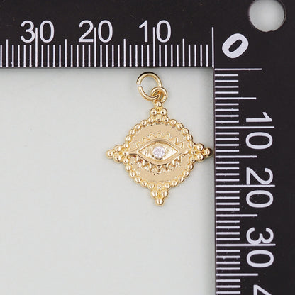 Gold Evil Eye Charms,18K Gold Filled Evil Eye Pendant,Evil Eye Charm Bracelet Necklace for DIY Jewelry Making Supply
