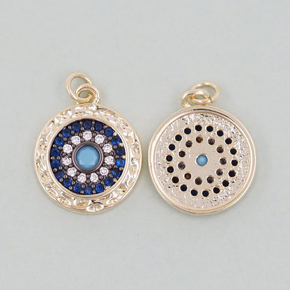 18K Gold Filled Evil Eye Charm Pendant for Jewelry Making