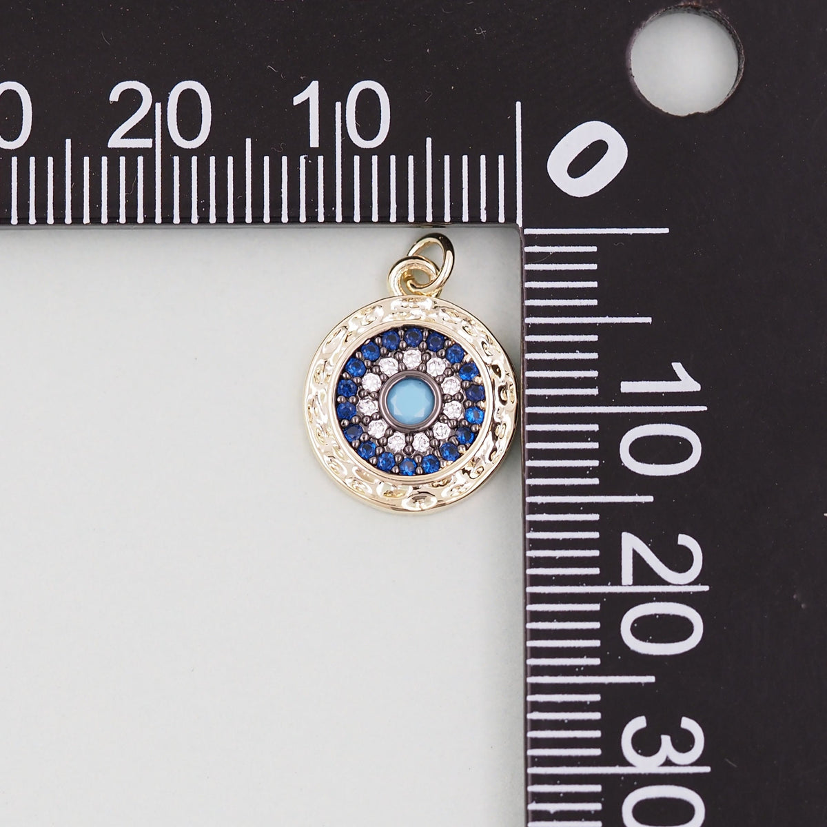 18K Gold Filled Evil Eye Charm Pendant for Jewelry Making