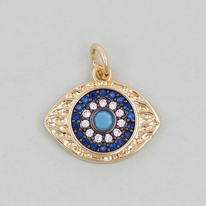 18K Gold Filled Evil Eye Pendant,Evil Eye Charm Bracelet Necklace for DIY Jewelry Making Supply