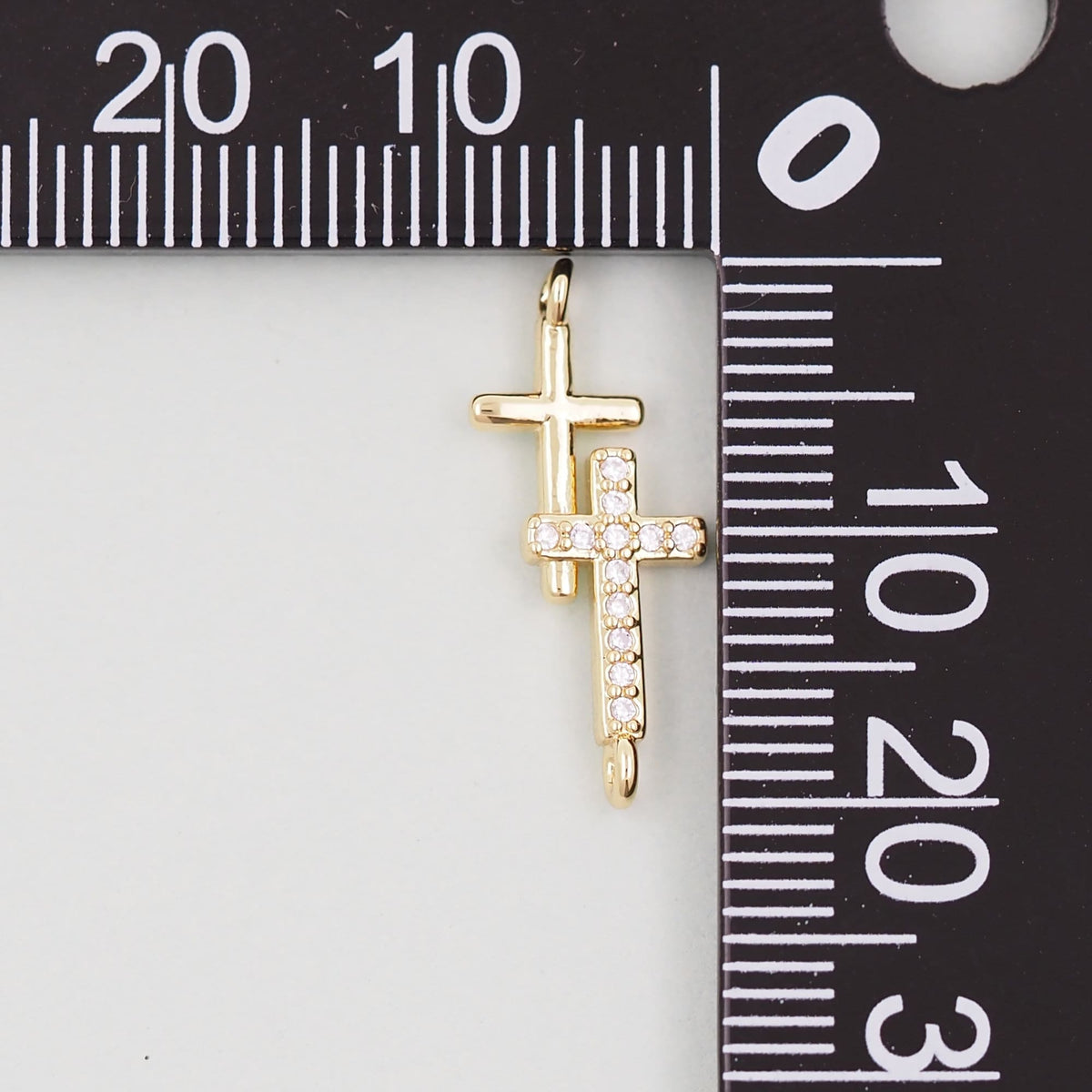 18K Gold Filled Cross Pendant,Cross Charm Bracelet Necklace for DIY Jewelry Making Supply