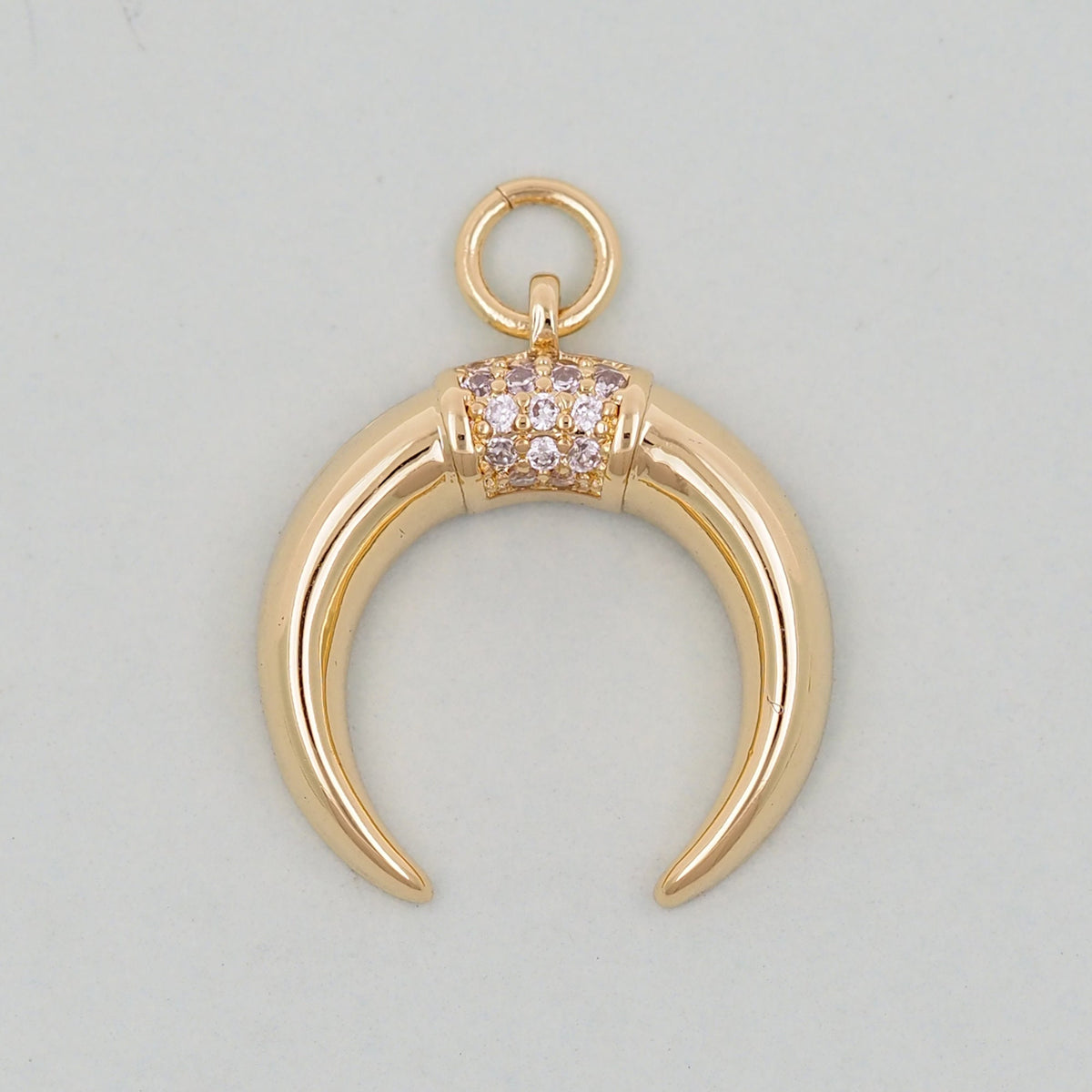 18K Gold Filled Horn Pendant,Horn Charm Bracelet Necklace for DIY Jewelry Making Supply