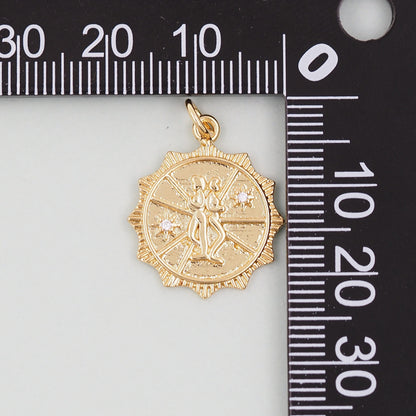 18K Gold Filled Gemini Pendant,Gemini Charm Bracelet Necklace for DIY Jewelry Making Supply