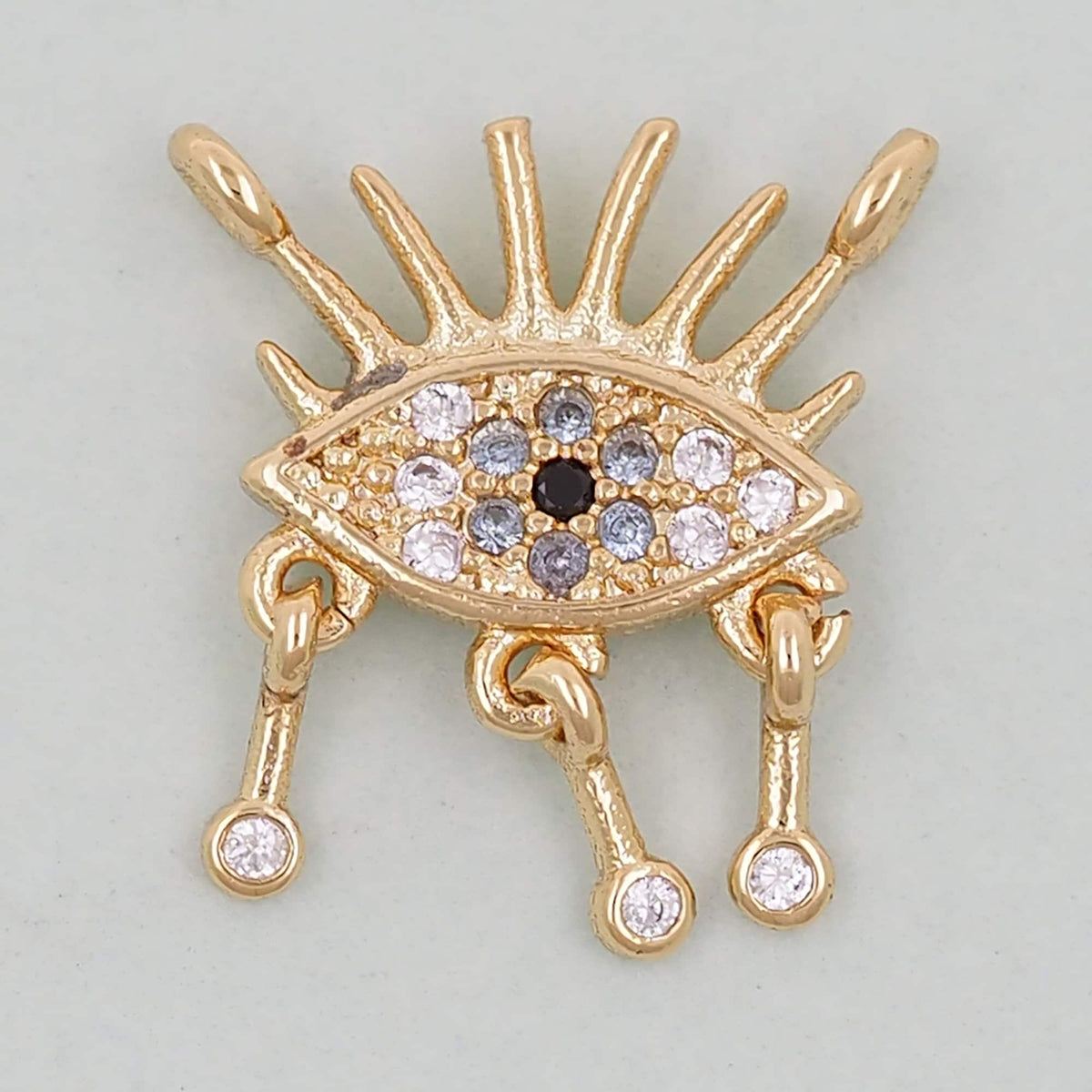18K Gold Filled Evil Eye Charm Pendant for Jewelry Making