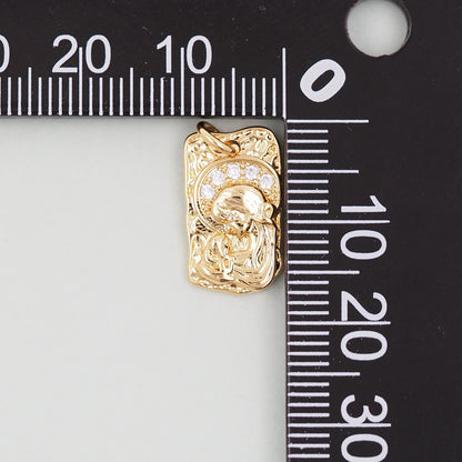 18K Gold Filled Geometric Pendant,Geometric Charm Bracelet Necklace for DIY Jewelry Making Supply