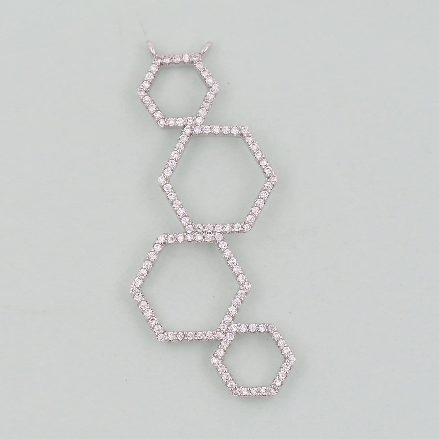 18K Gold Filled Hexagon Pendant,Hexagon Charm Bracelet Necklace for DIY Jewelry Making Supply