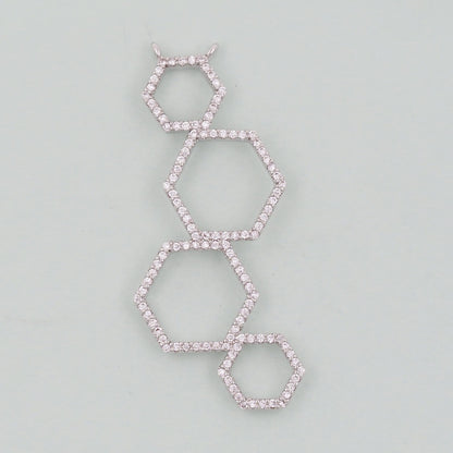 18K Gold Filled Hexagon Pendant,Hexagon Charm Bracelet Necklace for DIY Jewelry Making Supply