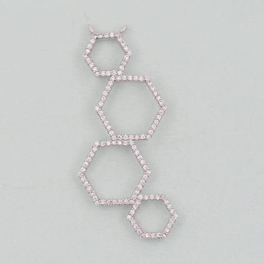 18K Gold Filled Hexagon Pendant,Hexagon Charm Bracelet Necklace for DIY Jewelry Making Supply