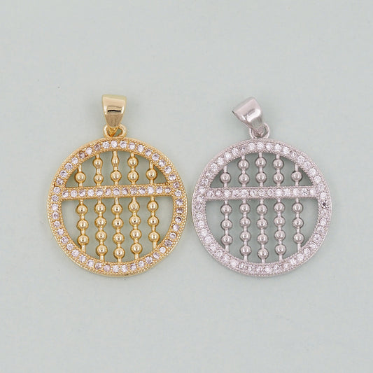 Gold Abacus Charms,18K Gold Filled Abacus Pendant,Abacus Charm Bracelet Necklace for DIY Jewelry Making Supply