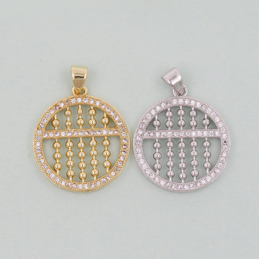 Gold Abacus Charms,18K Gold Filled Abacus Pendant,Abacus Charm Bracelet Necklace for DIY Jewelry Making Supply