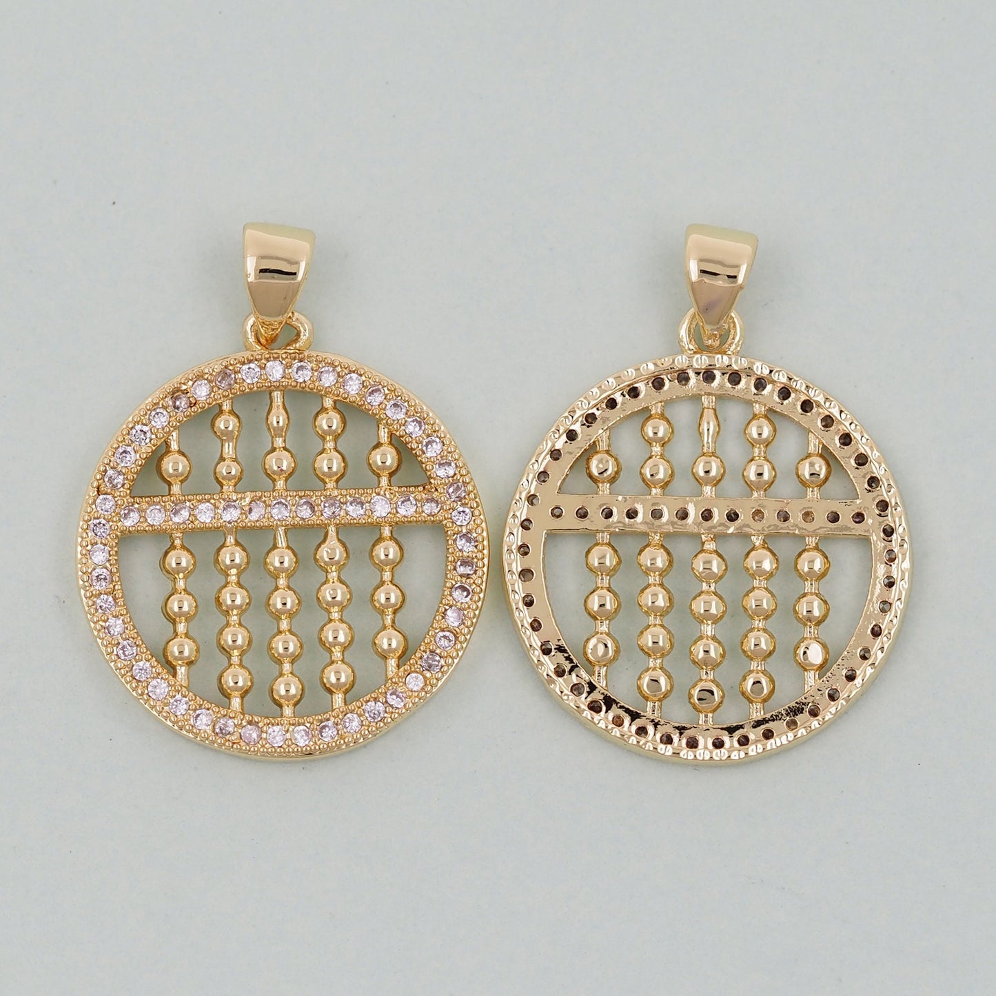 Gold Abacus Charms,18K Gold Filled Abacus Pendant,Abacus Charm Bracelet Necklace for DIY Jewelry Making Supply
