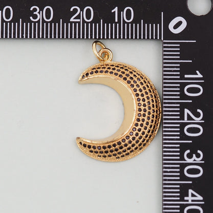 18K Gold Filled Moon Charm Pendant for Jewelry Making