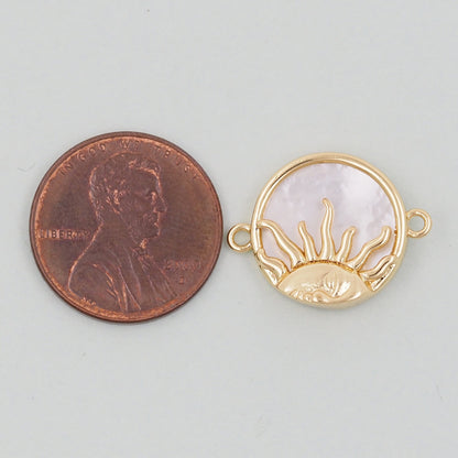 Gold Sun Charms,18K Gold Filled Sun Pendant,Celestial Charm Bracelet Necklace for DIY Jewelry Making Supply