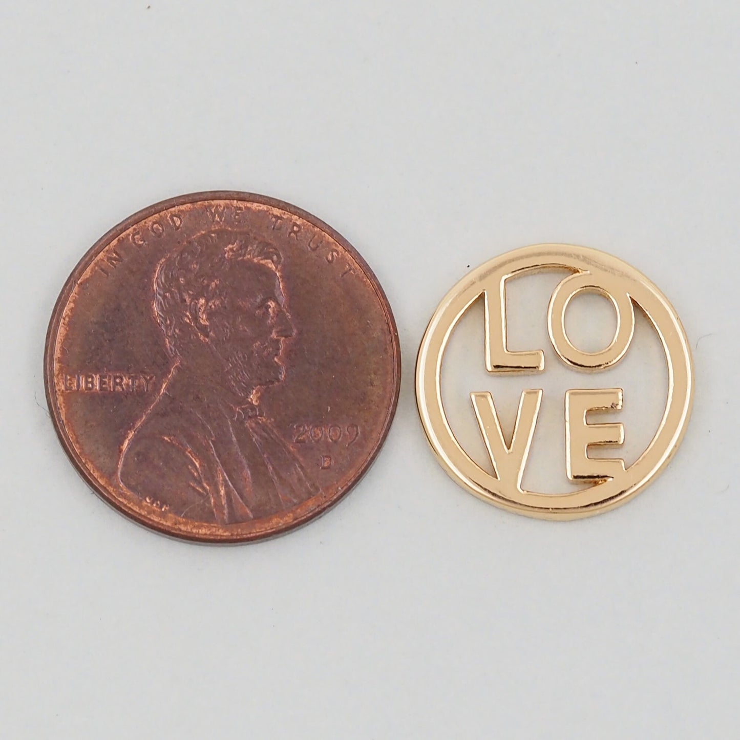 Gold Love Charms,18K Gold Filled Love Pendant,Love Charm Bracelet Necklace for DIY Jewelry Making Supply