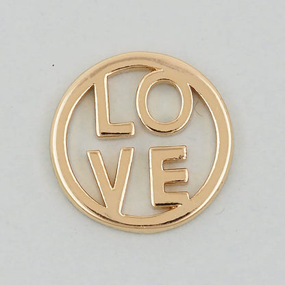 Gold Love Charms,18K Gold Filled Love Pendant,Love Charm Bracelet Necklace for DIY Jewelry Making Supply