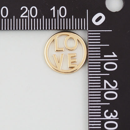 Gold Love Charms,18K Gold Filled Love Pendant,Love Charm Bracelet Necklace for DIY Jewelry Making Supply