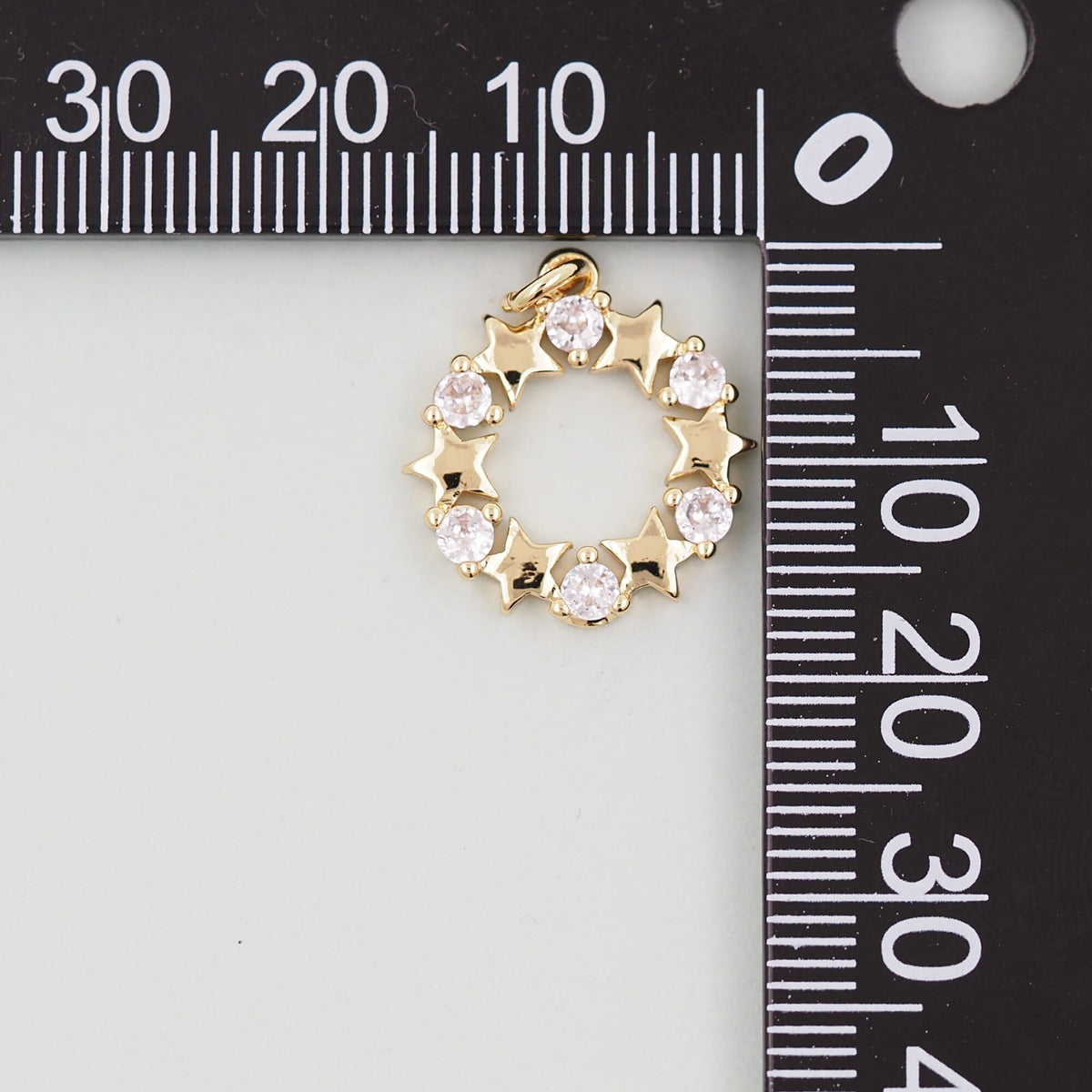 18K Gold Filled Star Pendant,CZ Micro Pave Star Charm Bracelet Necklace for DIY Jewelry Making Supply