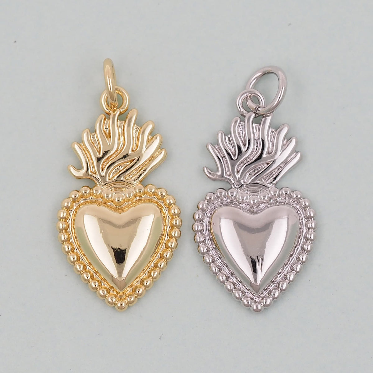 18K Gold Filled Heart Charm Pendant for Jewelry Making