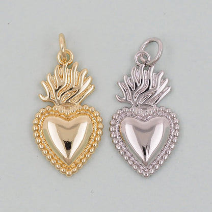 18K Gold Filled Heart Charm Pendant for Jewelry Making