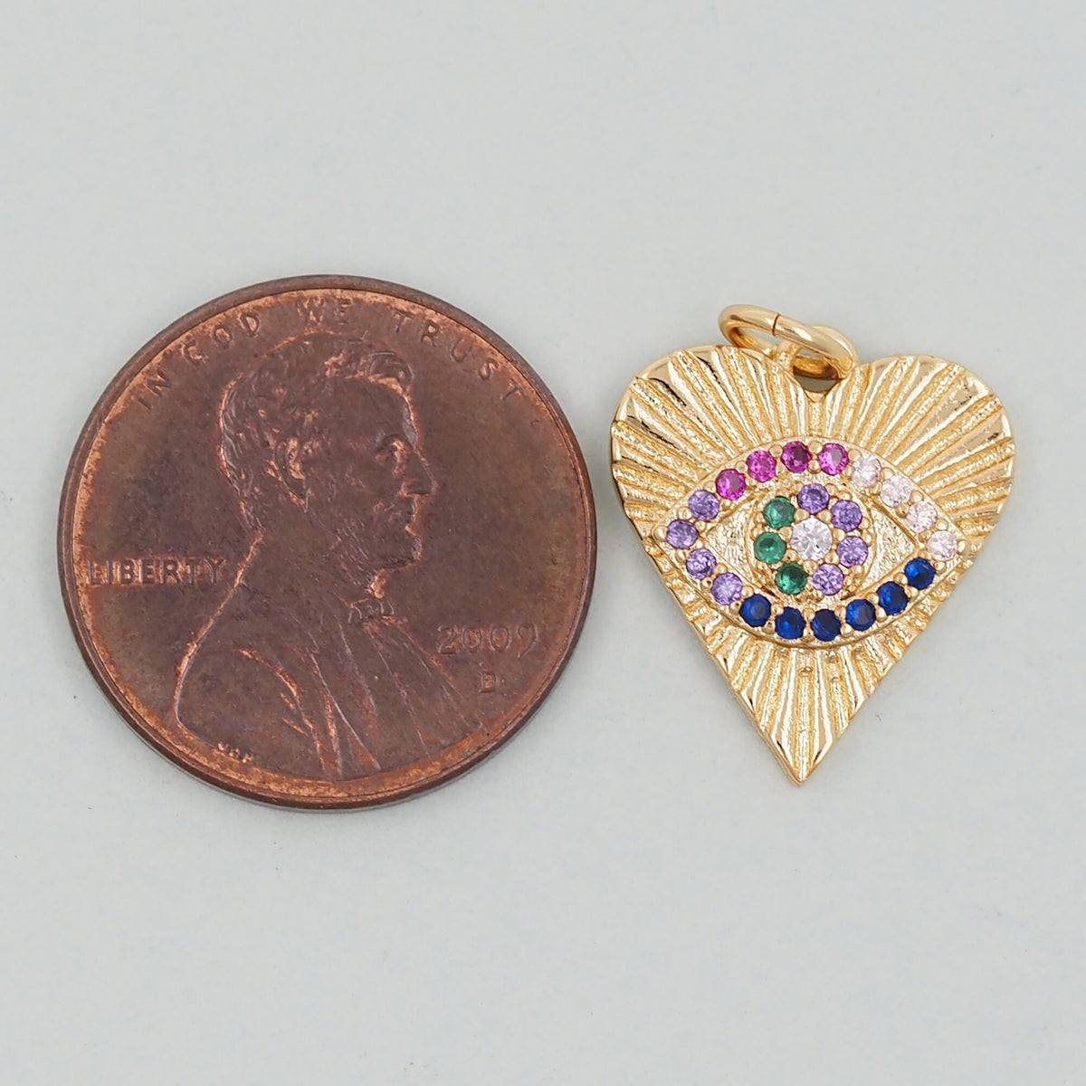 18K Gold Filled Evil Eye Charm Pendant for Jewelry Making